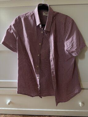 Mens Red and White Gingham Shirt